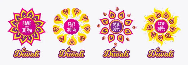 Diwali Sales Banners Discount Sale Offer Price Sign Special Offer — Stock Vector