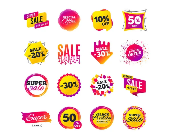 Venta Banner Plantillas Diseño Etiquetas Oferta Especial Cyber Lunes Descuentos — Vector de stock