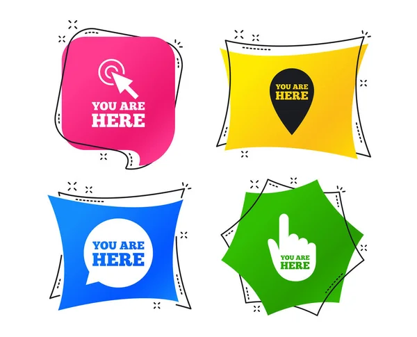 You Here Icons Info Speech Bubble Symbol Map Pointer Your — Stock Vector