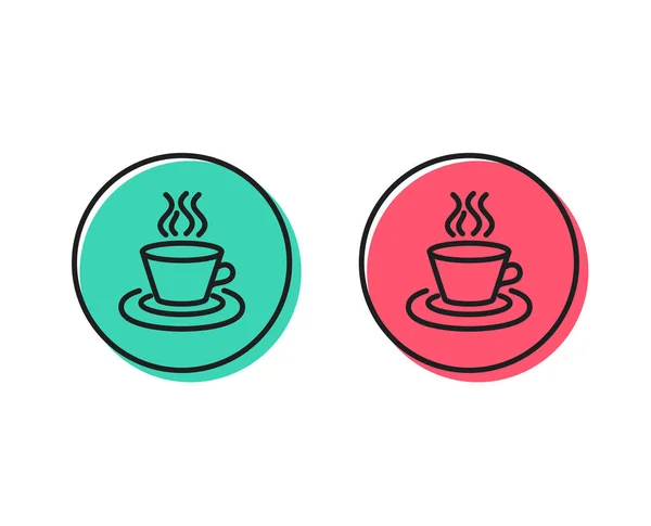 Tea Coffee Line Icon Hot Drink Sign Fresh Beverage Symbol — Stock Vector