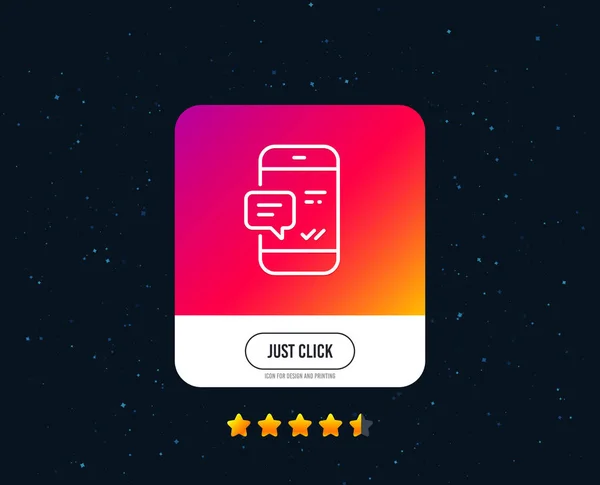 電話メッセージ線のアイコン モバイル チャット記号 会話または Sms 記号です Web やインターネット回線電話メッセージ アイコンのデザイン 評価は星です — ストックベクタ