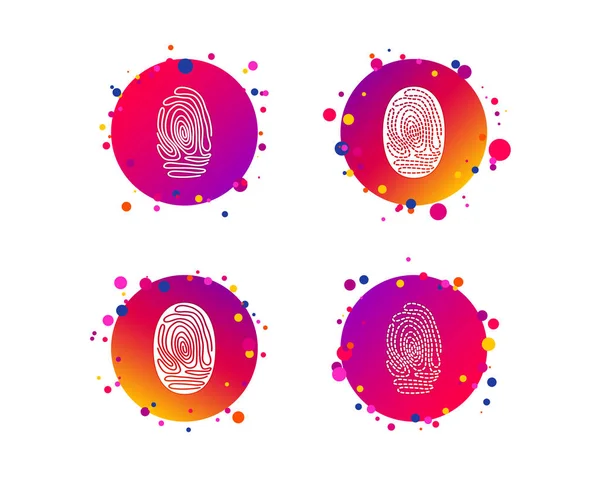 Ícones Impressões Digitais Símbolos Identificação Autenticação Sinais Biométricos Dab Humano — Vetor de Stock