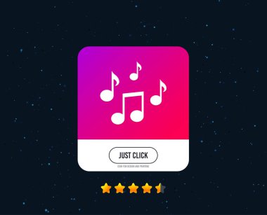 Müzik notlar simgesini imzala. Müzik simgesi. Web veya Internet simgesi tasarım. Derecelendirme yıldız. Sadece müzik düğmesini tıklatın. Vektör