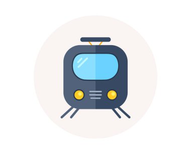 Demiryolu simgesi. Tren veya demiryolu istasyonu işareti. Toplu taşıma sembolü. Metro tren ulaşım. Yeraltı Metro. Tren vektör