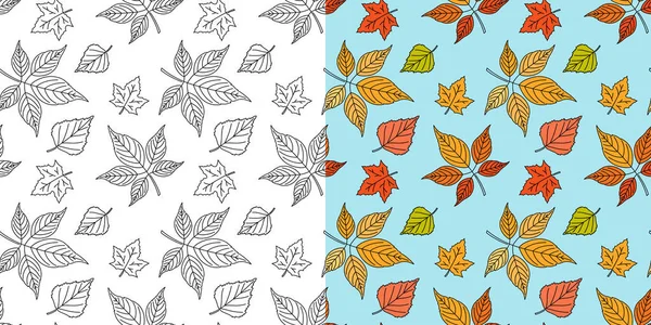 Autumn Maple Leaf Seamless Pattern Fall Leaves Texture Seasonal Template — Stock Vector
