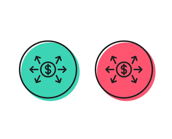 Δολάριο Ανταλλαγής Εικονίδιο Γραμμή Πινακίδα Πληρωμής Οικονομικών Σύμβολο Θετικό Και — Διανυσματικό Αρχείο