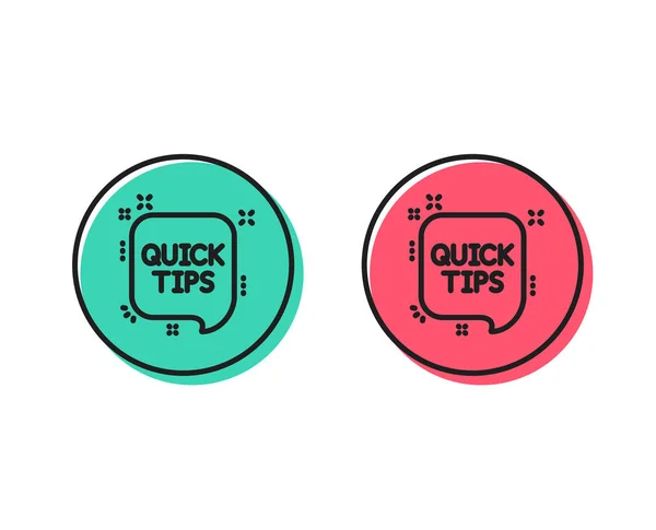 Quick Tips Line Icon Helpful Tricks Speech Bubble Sign Positive — Stock Vector