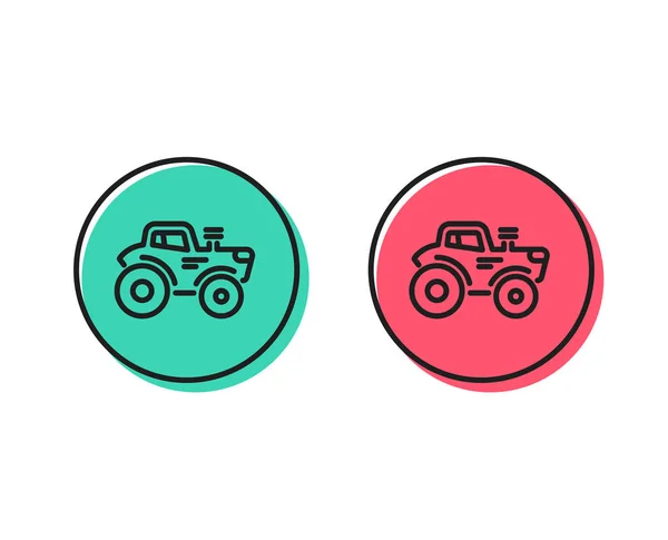 Ikone Der Traktortransporte Landwirtschaftlichen Nutzfahrzeugschild Positive Und Negative Circle Buttons — Stockvektor