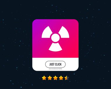 Radyasyon işareti simgesi. Tehlike sembolü. Web veya Internet simgesi tasarım. Derecelendirme yıldız. Düğmesini tıklatın. Vektör