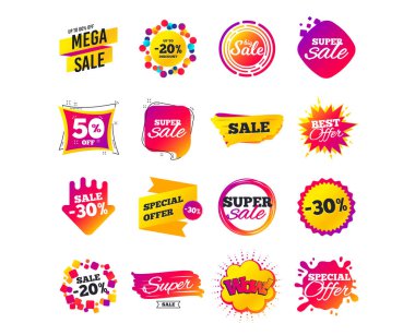 Satış banner şablonlar tasarımı. Özel Fırsat Etiketler. Siber Pazartesi Satış iskontoları. Simgeler alışveriş 