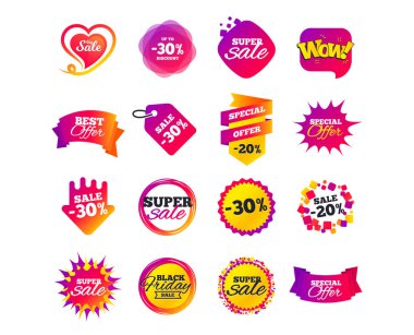 Satış banner şablonlar tasarımı. Özel Fırsat Etiketler. Siber Pazartesi Satış iskontoları. Simgeler alışveriş 