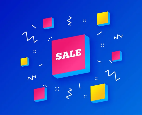 Sale Sign Icon Special Offer Symbol Isometric Cubes Geometric Shapes — Stock Vector