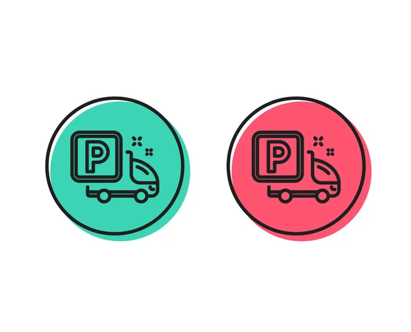 Icône Ligne Stationnement Camion Panneau Parking Lieu Transport Symbole Concept — Image vectorielle