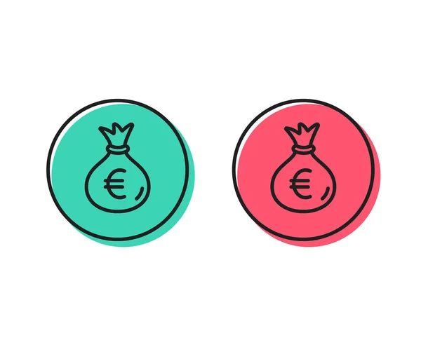 Icono Línea Bolsa Dinero Signo Moneda Bancaria Efectivo Euro Símbolo — Vector de stock