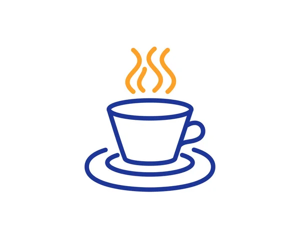 Koffie Thee Lijn Pictogram Warme Drank Teken Frisse Drank Symbool — Stockvector