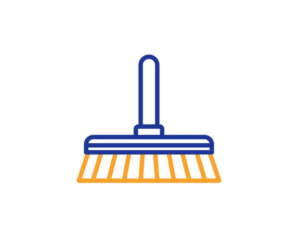 Cleaning mop line icon. Sweep or Wash a floor symbol. Washing Housekeeping equipment sign. Colorful outline concept. Blue and orange thin line color icon. Cleaning mop Vector
