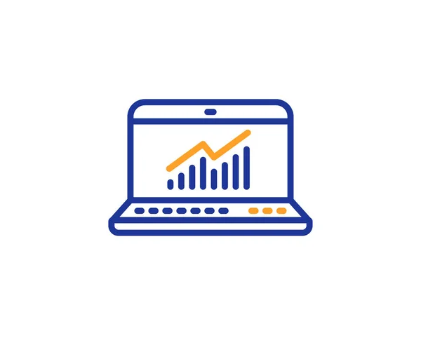 Datenanalyse Und Statistikzeilensymbol Diagramm Oder Diagramm Melden Computerdatenverarbeitungssymbol Buntes Rahmenkonzept — Stockvektor