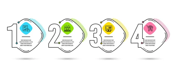 Cronología Infografía Conjunto Iconos Atm Documento Mejor Administrador Eliminar Signo — Vector de stock