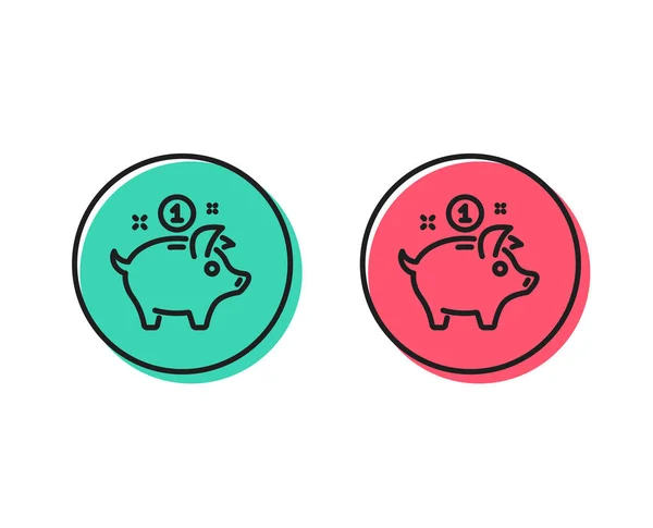 Sparen Sie Geld Linie Symbol Sparschwein Zeichen Positive Und Negative — Stockvektor