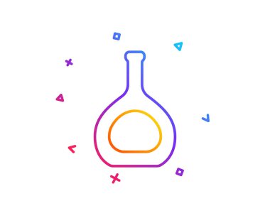 Konyak şişesi satırı simgesi. Alkol işareti brendi. Degrade çizgi düğmesini. Konyak şişesi simgesi tasarım. Renkli geometrik şekiller. Vektör