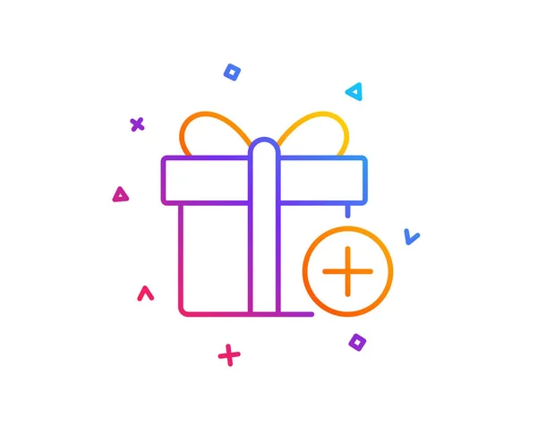 Geschenkbox Zeile Symbol Hinzufügen Geschenk Oder Verkaufsschild Geburtstag Einkaufen Paket — Stockvektor