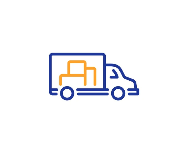 Truck Transport Line Icon Transportation Vehicle Sign Delivery Symbol Colorful — Stock Vector