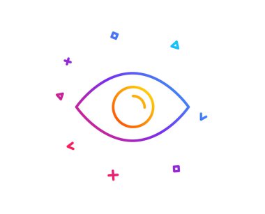 Göz satırı simgesi. Göz ya da optik görme işareti. Simge görünümü veya izle. Degrade çizgi düğmesini. Göz simgesi tasarım. Renkli geometrik şekiller. Vektör