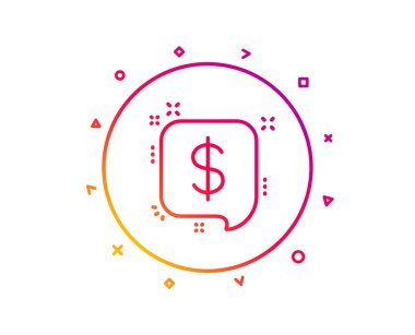 Alınan ödeme satırı simgesi. Dolar işareti. Finans simgesi. Degrade desen çizgi düğmesini. Ödeme mesaj simgesi tasarım. Geometrik şekiller. Vektör