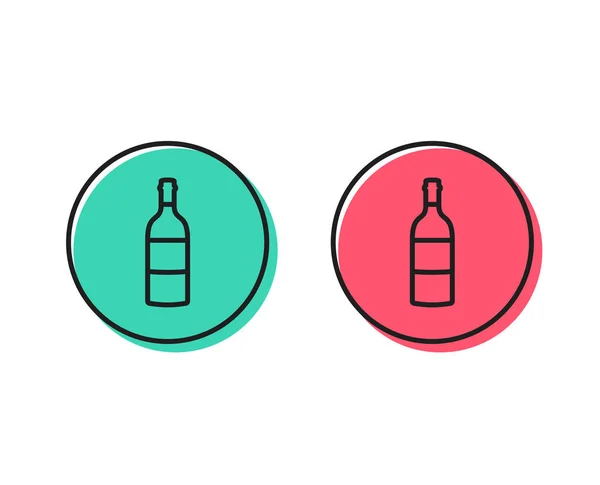 Wine Bottle Line Icon Merlot Cabernet Sauvignon Sign Positive Negative — Stock Vector