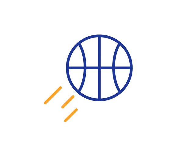 Basketbal Lijn Pictogram Sport Bal Teken Symbool Van Concurrentie Kleurrijke — Stockvector