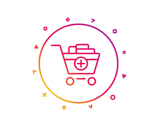 Dodać Shopping Cart Linii Ikona Zakup Online Znak Supersam Symbol — Wektor stockowy