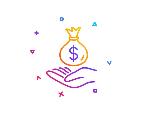 Ikone Der Einkommensgrenze Sparzeichen Sparen Sie Das Finanzsymbol Gradientenlinien Taste — Stockvektor