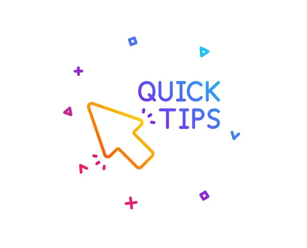 Quick Tips Click Line Icon Helpful Tricks Sign Gradient Line — Stock Vector