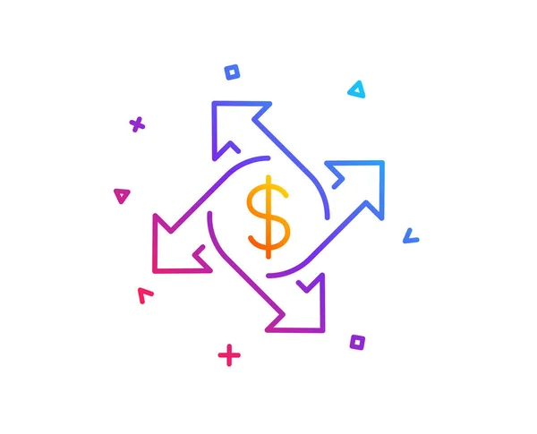 Payment Exchange Line Icon Dollar Sign Finance Transfer Symbol Gradient — Stock Vector