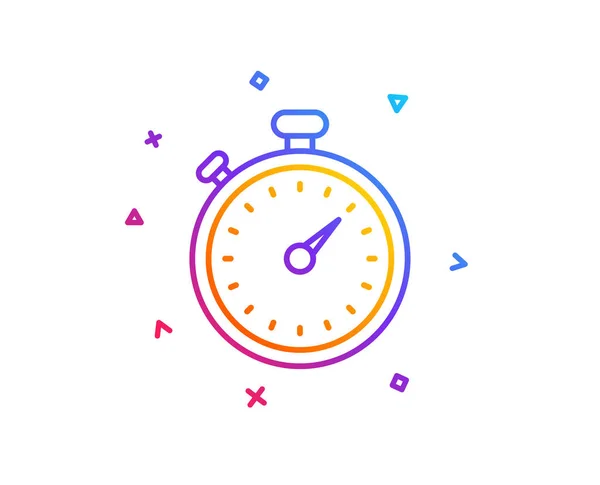 Timer line icon. Stopwatch symbol. Time management sign. Gradient line button. Timer icon design. Colorful geometric shapes. Vector