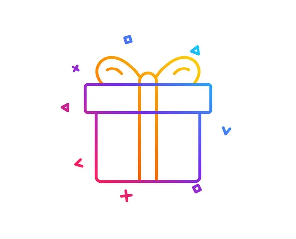 Geschenkbox Linie Symbol Geschenk Oder Verkaufsschild Geburtstag Einkaufen Paket Geschenkverpackung — Stockvektor