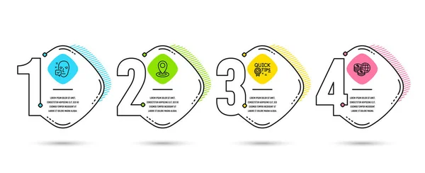 Conjunto Cronogramas Infográficos Localização Dicas Rápidas Ícones Face Aceitos Assinatura — Vetor de Stock