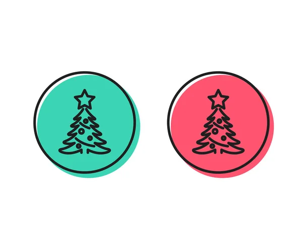 Weihnachtsbaum Geschenk Linie Symbol Neujahrsfichtenzeichen Tannenbaum Symbol Positive Und Negative — Stockvektor