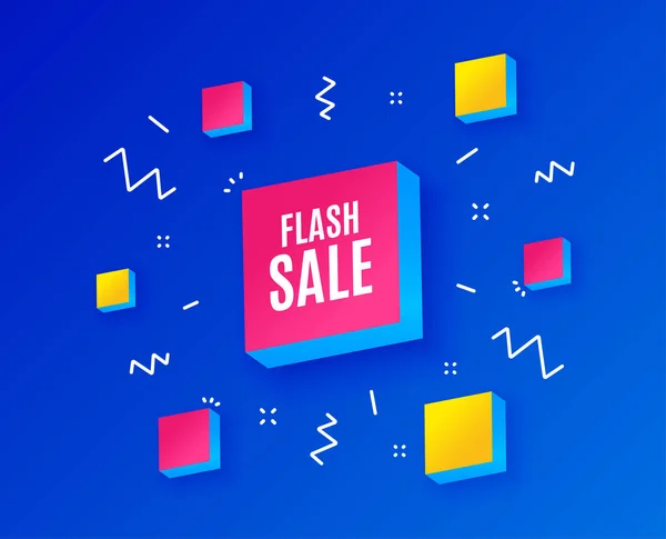 Venda Flash Oferta Especial Sinal Preço Símbolo Descontos Publicidade Cubos —  Vetores de Stock