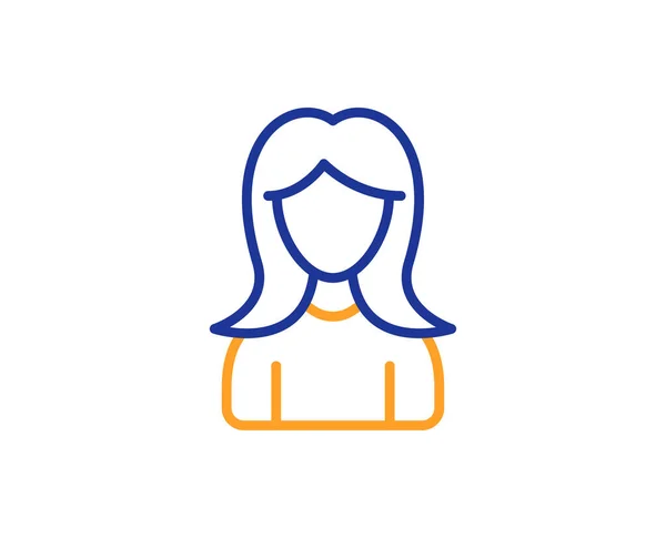 Icône Ligne Utilisateur Signe Profil Féminin Femme Personne Silhouette Symbole — Image vectorielle