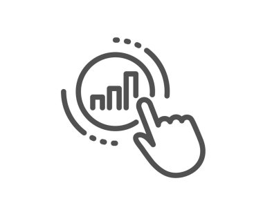 İstatistik satırı simgesi. Sütun grafik işareti. Büyüme grafik Diyagramı sembolü. Kalite tasarım düz app öğesi. Düzenlenebilir kontur grafik grafik simgesi. Vektör