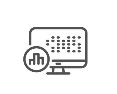 Rapor istatistik satırı simgesi. Sütun grafik işareti. Büyüme diyagram simgesi. Kalite tasarım düz app öğesi. Düzenlenebilir kontur rapor istatistik simgesi. Vektör