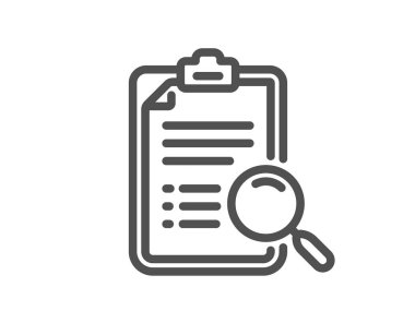 Arama analiz satırı simgesi. Belge imzalamak bulun. Cam büyüt. Kalite tasarım düz app öğesi. Düzenlenebilir kontur Arama Analizi simgesi. Vektör