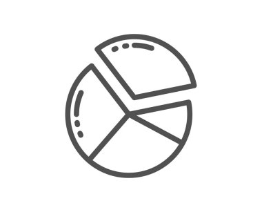 Pasta grafiği satırı simgesi. Sunuyu grafik işareti. Pazar analytics sembolü. Kalite tasarım düz app öğesi. Düzenlenebilir kontur pasta grafik simgesini. Vektör