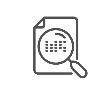 Arama dosyası satırı simgesi. Belge imzalamak bulun. Cam büyüt. Kalite tasarım düz app öğesi. Düzenlenebilir kontur arama dosya simgesi. Vektör