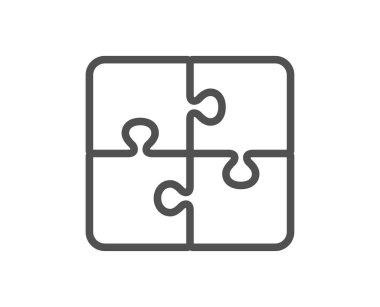 Bulmaca satırı simgesi. Mühendislik strateji oturum. Kalite tasarım düz app öğesi. Düzenlenebilir kontur bulmaca simgesini. Vektör