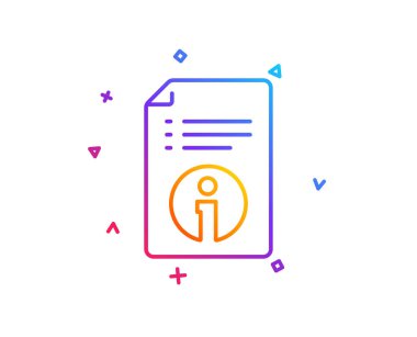 Teknik bilgi satırı simgesi. Öğretim işareti. Degrade çizgi düğmesini. Teknik bilgi simgesi tasarım. Renkli geometrik şekiller. Vektör