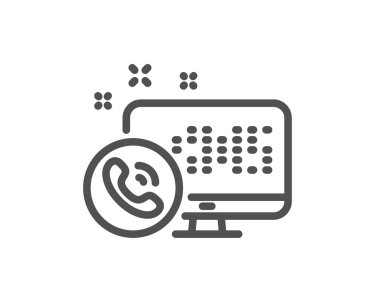 Web arama merkezi servis satırı simgesi. Telefon destek işareti. Geri bildirim simgesi. Kalite tasarım düz app öğesi. Düzenlenebilir kontur Web arama simgesi. Vektör