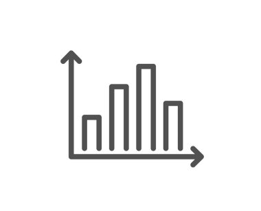 Diyagram grafik hat simgesi. Sütun grafik işareti. Pazar analytics sembolü. Kalite tasarım düz app öğesi. Düzenlenebilir kontur Diyagramı grafik simgesi. Vektör