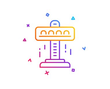 Carousels satırı simgesi. Eğlence cazibe park işareti. Degrade çizgi düğmesini. Cazibe simge tasarım. Renkli geometrik şekiller. Vektör